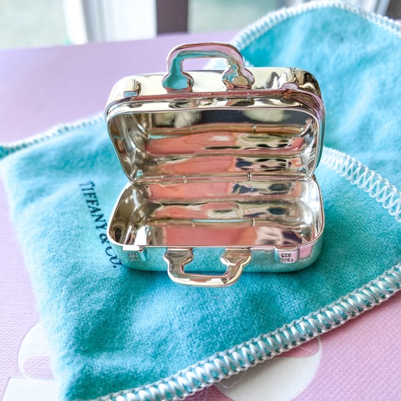 Tiffany & Co. Sterling Silver Travel Luggage Suitcase Pill or Trinket Box - Picture 6 of 11
